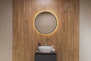 Зеркало с подсветкой ArtMax Asti AM-Ast-800-DS-FNC-Nero 80 см чёрный